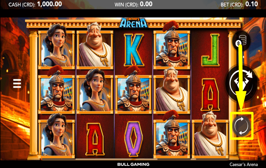 Caesars Arena SET UP AUTOMATIC SPINS.