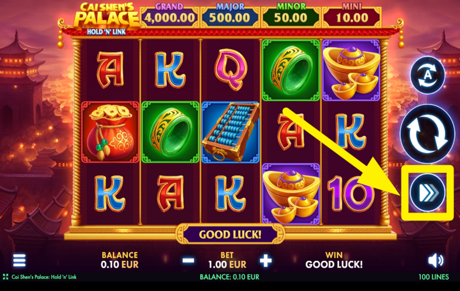 Cai Shens Palace Hold n Link ACCELERATE THE SPINS.