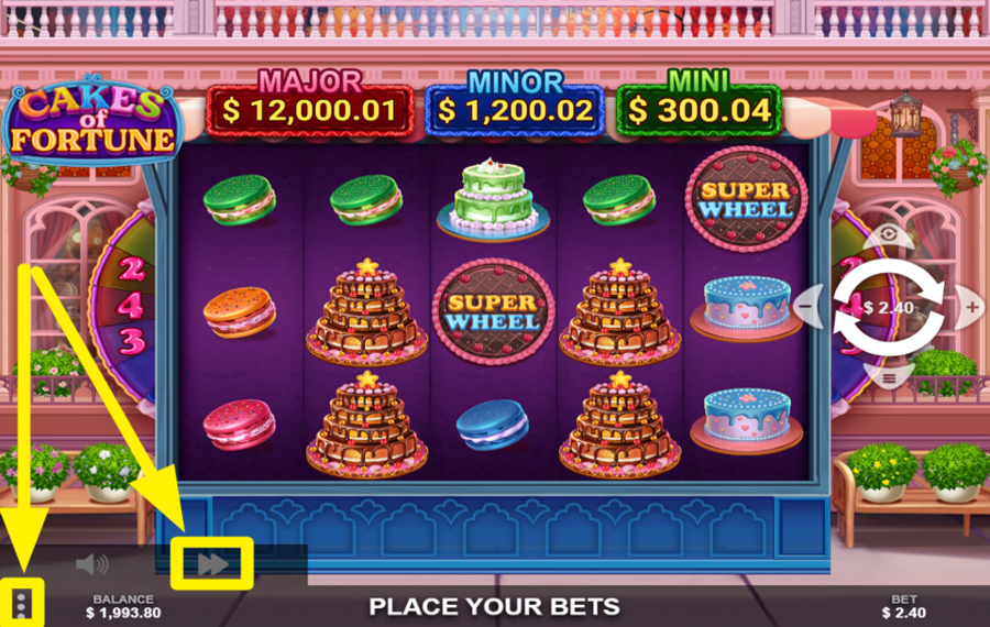 Cakes of Fortune BESCHLEUNIGEN SIE DIE DREHUNGEN.