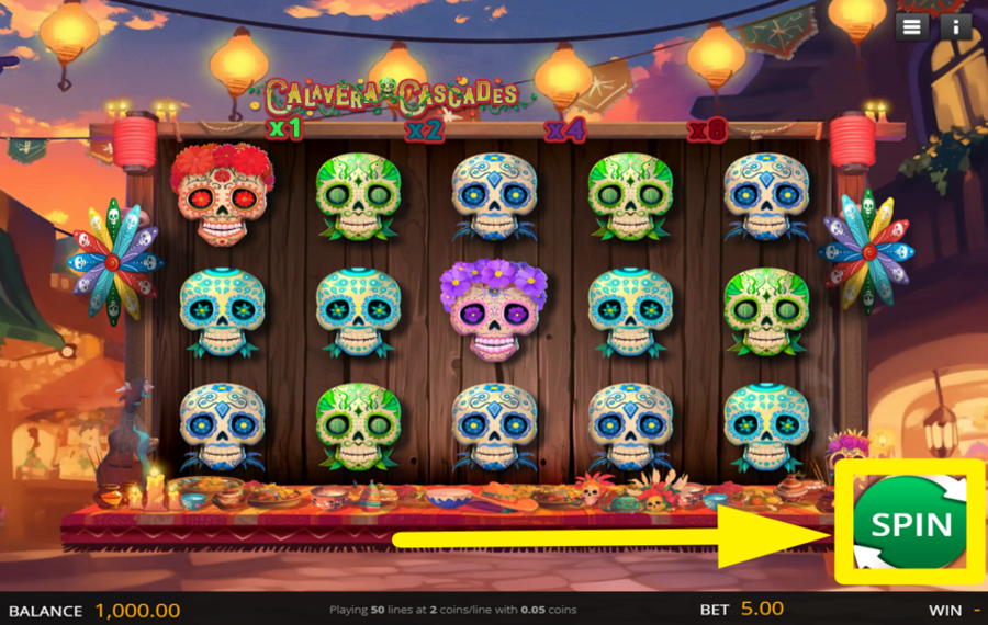 Calavera Cascades DREHEN SIE FÜR DEN SIEG!