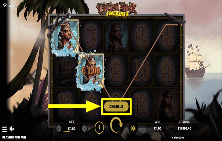 Calico Jack Jackpot TOMAR UN RIESGO.