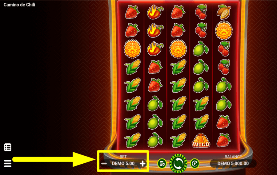 Camino de Chili SELECT THE TOTAL BET.