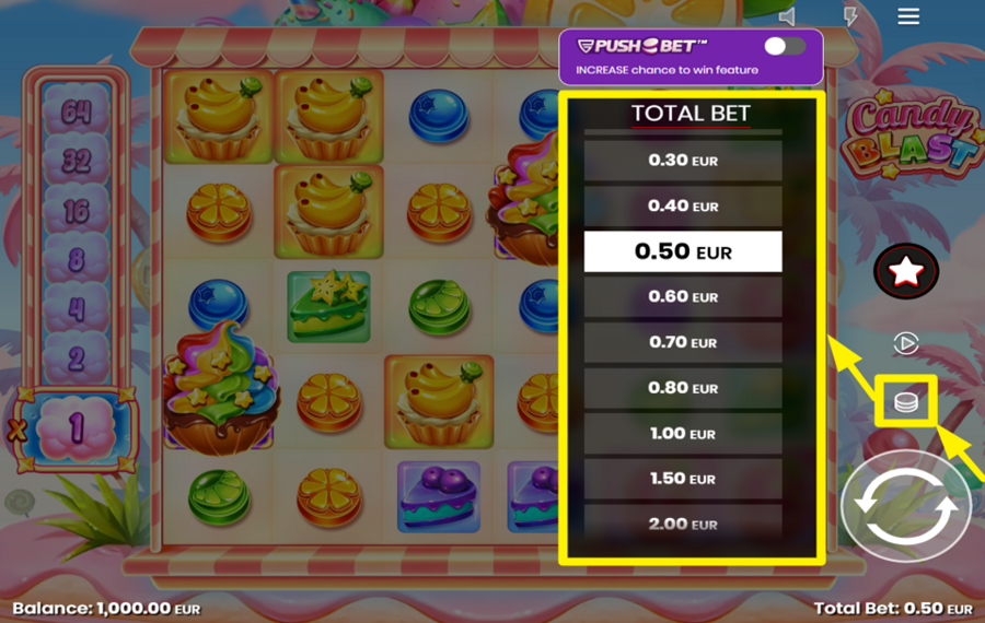 Candy Blast ОПРЕДЕЛИТЕ СВОЮ СТАВКУ.