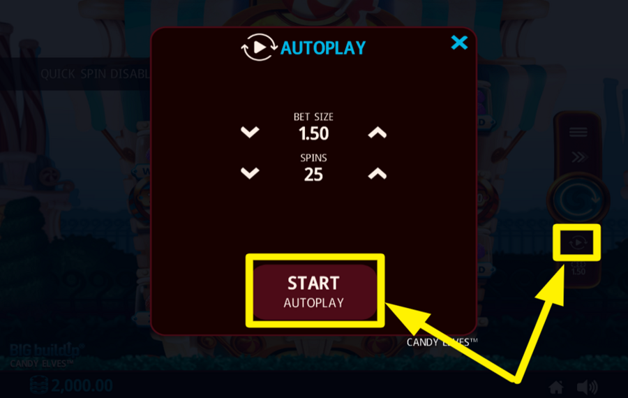 Candy Elves VERWENDEN SIE AUTOMATISIERTE SPINS.