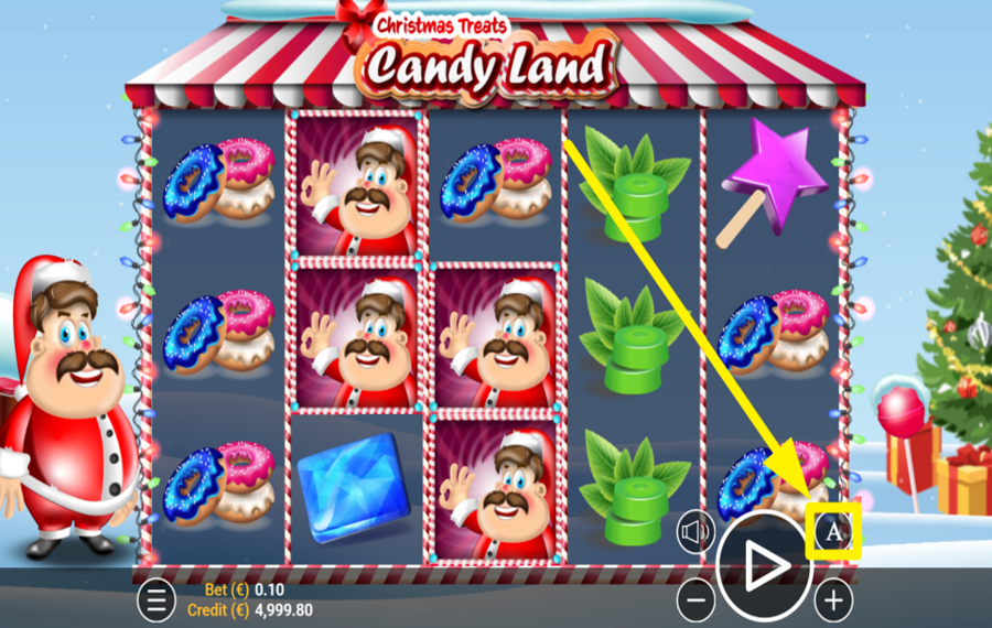 Candy Land Christmas Treats SPIN THE REELS AUTOMATICALLY.