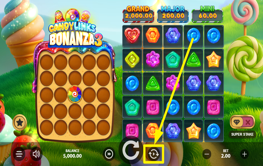 Candy Links Bonanza 3 UTILIZZA LE SPIN AUTOMATIZZATE.