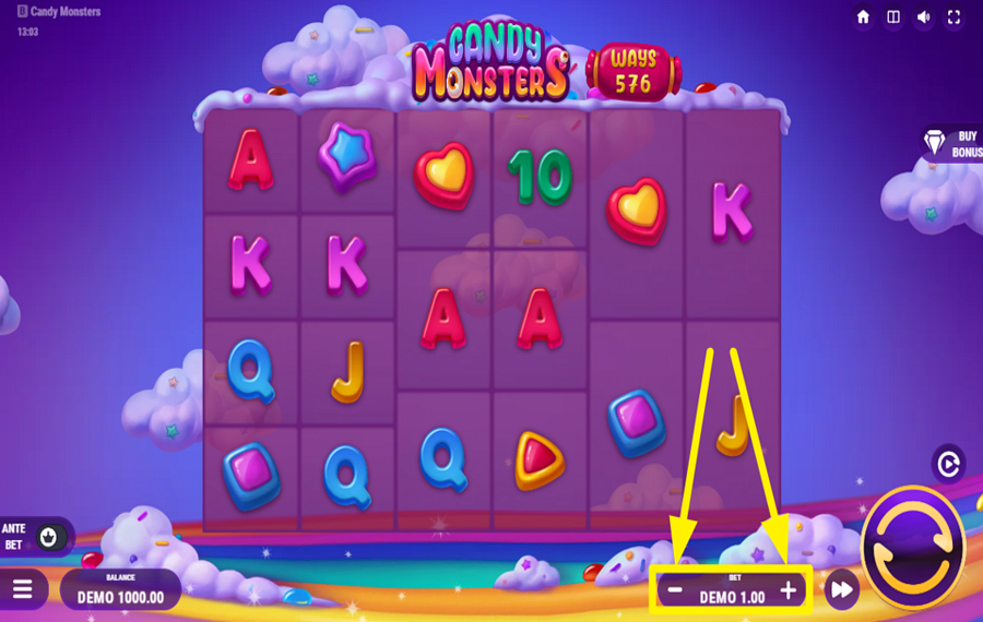 Candy Monsters ОПРЕДЕЛИТЕ СВОЮ СТАВКУ.