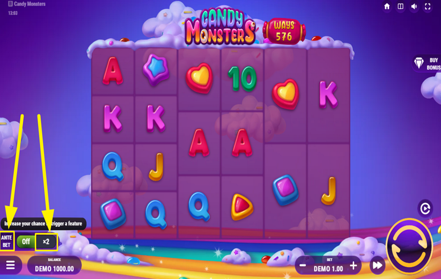 Candy Monsters ВКЛЮЧИТЕ СТАВКУ АНТЕ.