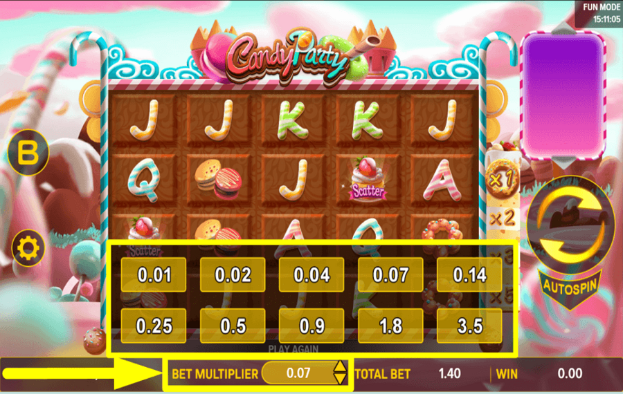 Candy Party CHOOSE THE STAKE.