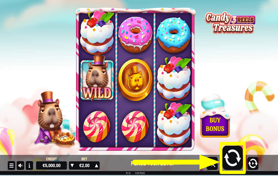 Candy Treasures 3 Reels COMECE A JOGAR.