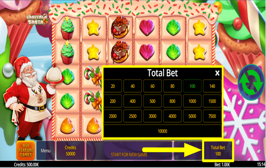 Candyman Santa СДЕЛАЙТЕ СТАВКУ.