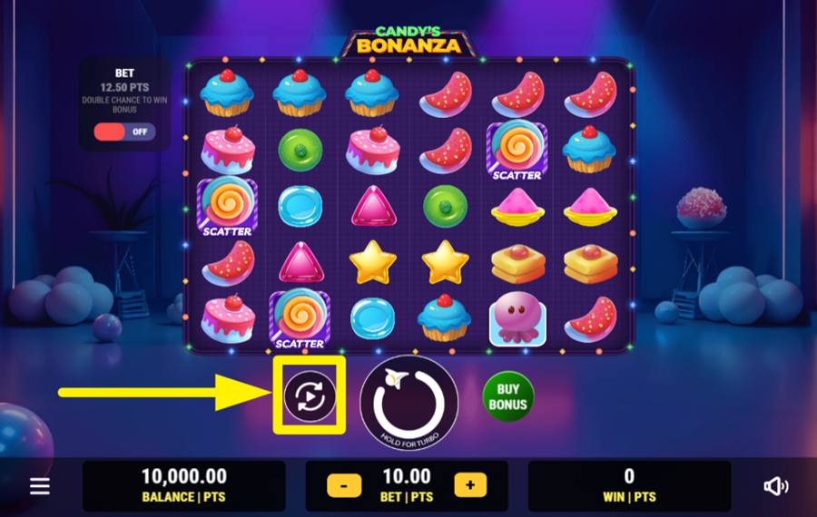 Candys Bonanza FAI GIRARE I RULLI AUTOMATICAMENTE.