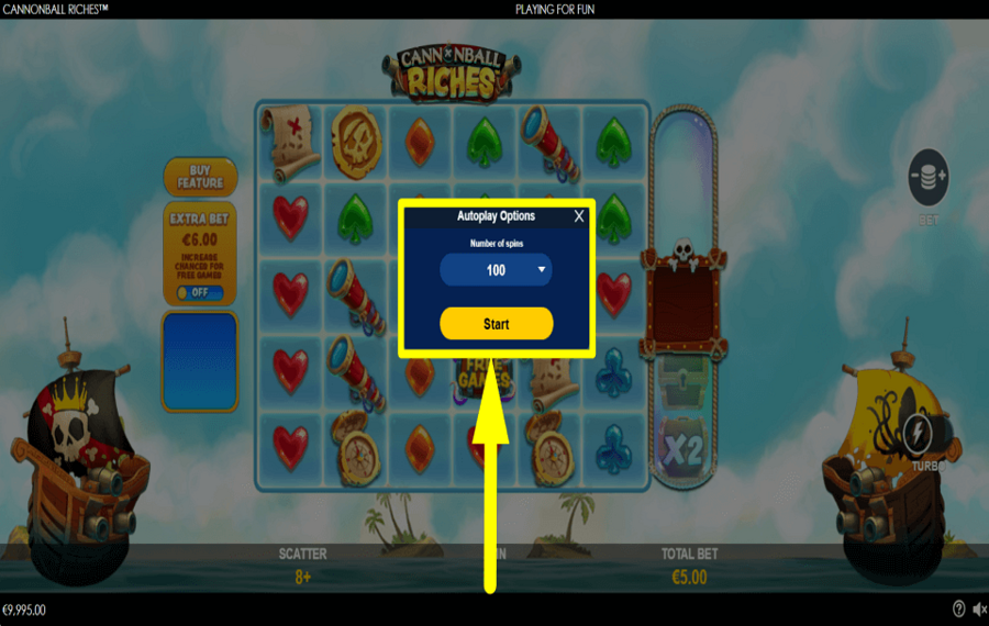 Cannonball Riches WÄHLEN SIE AUTOPLAY.