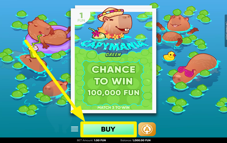 Capymania Green ACHETEZ UNE CARTE À GRATTER.