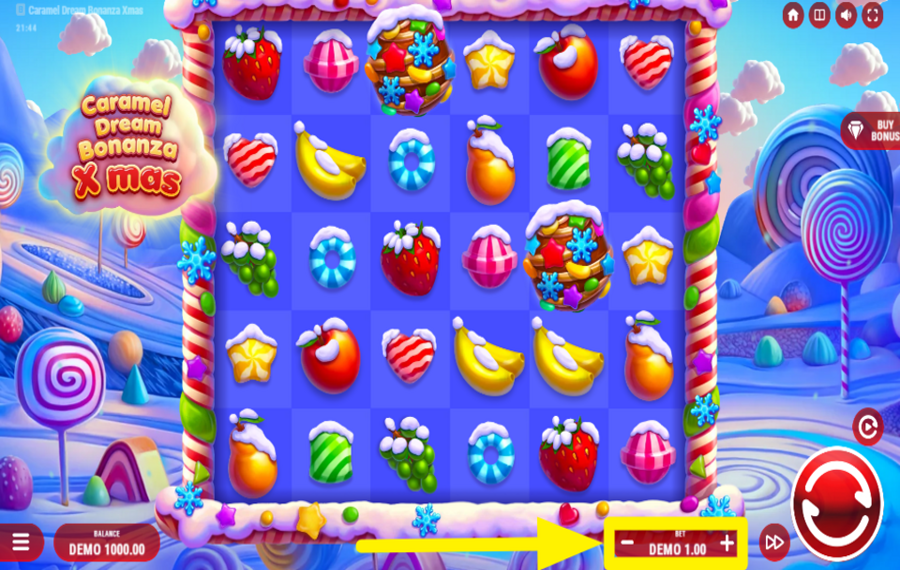 Caramel Dream Bonanza Xmas CHOOSE THE TOTAL BET.