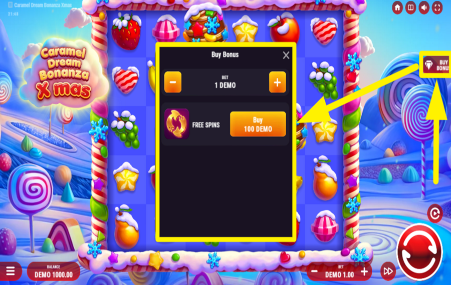 Caramel Dream Bonanza Xmas UNLOCK FREE SPINS.