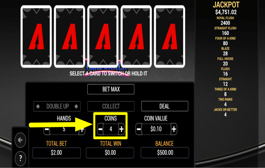 Card Switch PLACEZ VOS PIÈCES.