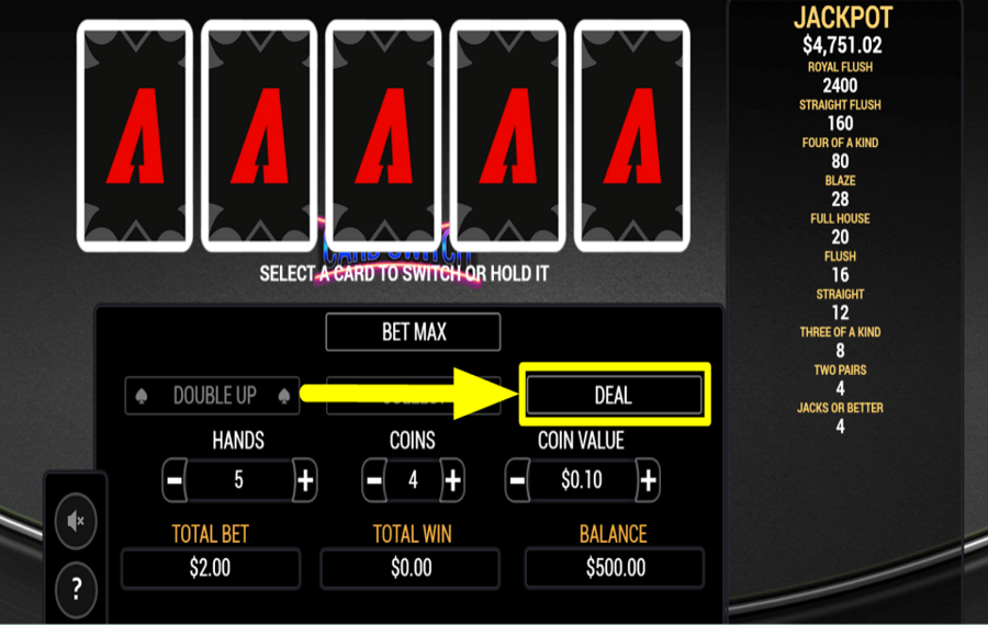 Card Switch COMMENCEZ LA PARTIE.