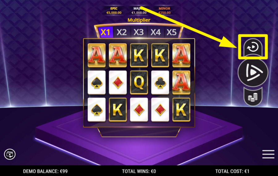 Cards of Fortune HABILITAR REPRODUCCIÓN AUTOMÁTICA.