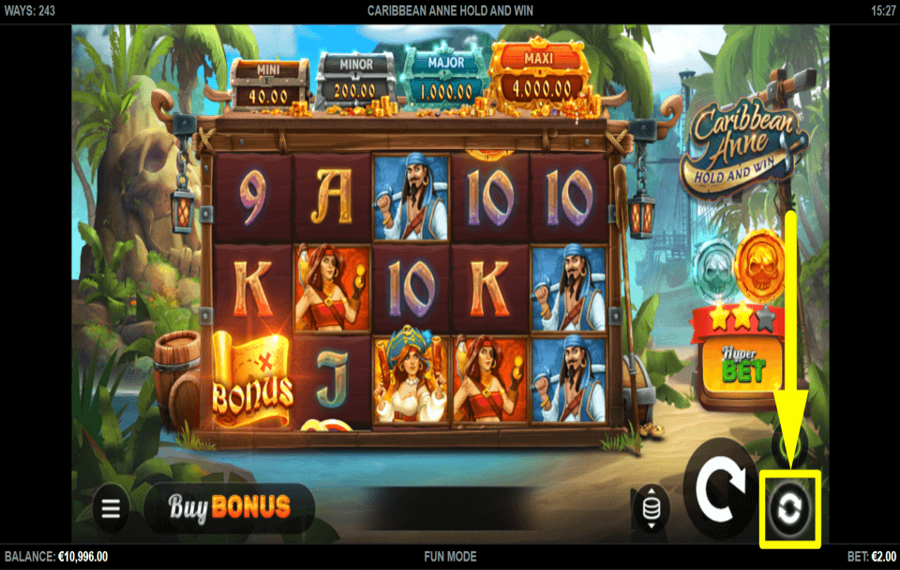 Caribbean Anne Hold and Win APPLIQUER LA LECTURE AUTOMATIQUE.