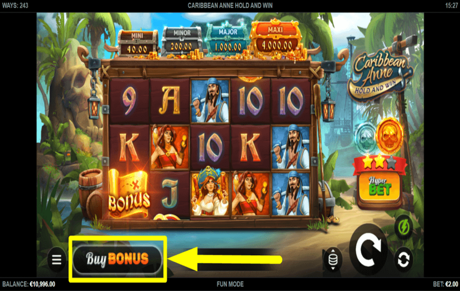 Caribbean Anne Hold and Win OBTENEZ DES BONUS.