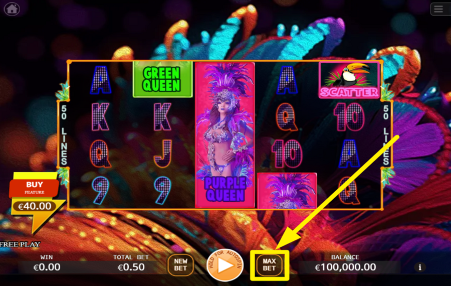 Carnival Beauty ALLOCATE THE PEAK BETTING AMOUNT.