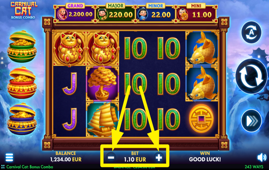 Carnival Cat Bonus Combo FAITES VOTRE PARI.