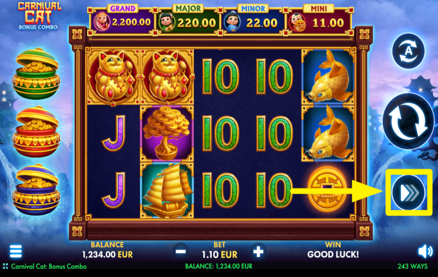 Carnival Cat Bonus Combo CHANGEZ LA VITESSE.