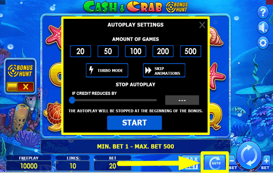 Cash and Crab Bonus Hunt ВКЛЮЧИТЬ АВТОВОСПРОИЗВЕДЕНИЕ.