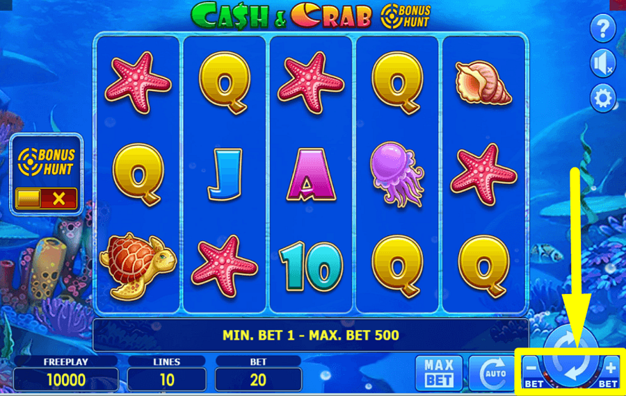 Cash and Crab Bonus Hunt ОТРЕГУЛИРОВАТЬ СТАВКУ.