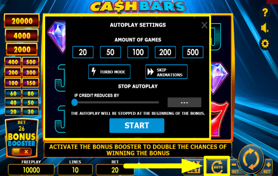 Cash Bars START AUTOPLAY.