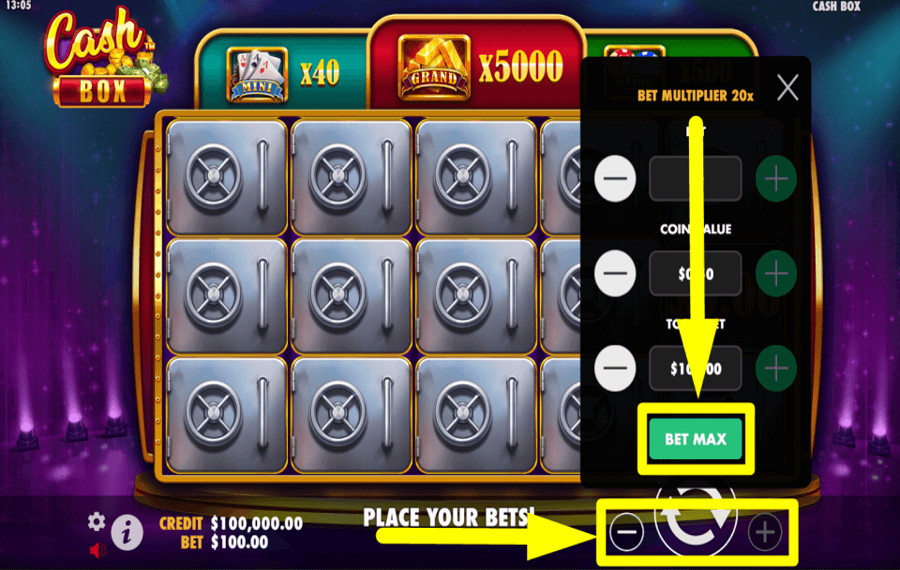 Cash Box PLEDGE THE MAXIMUM AMOUNT.