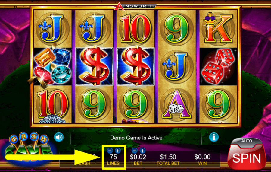 Cash Cave SET THE NUMBER OF LINES.