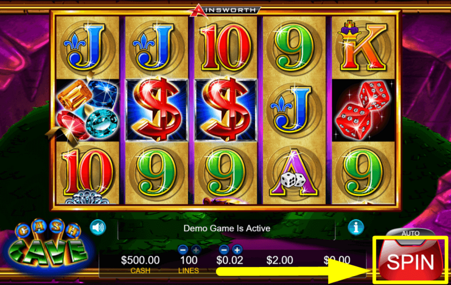 Cash Cave BEGIN THE GAME.