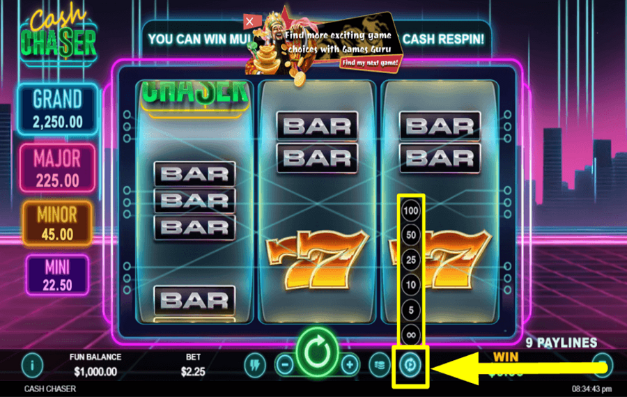 Cash Chaser ACTIVATE AUTOPLAY.