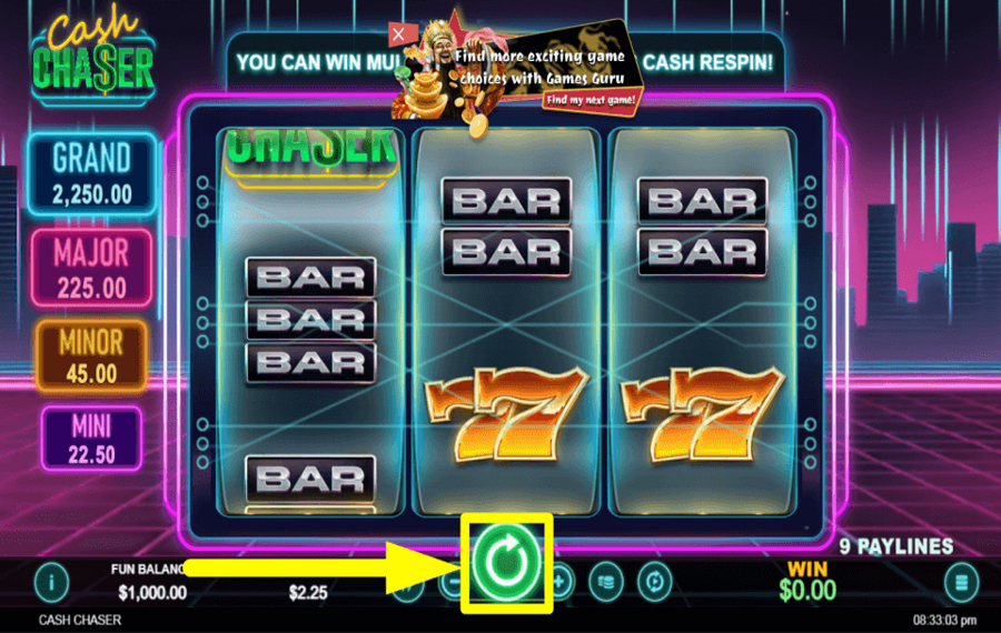 Cash Chaser AIM FOR REWARDS.