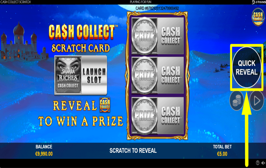 Cash Collect Scratch Card ACCÉLÉREZ LE RYTHME.