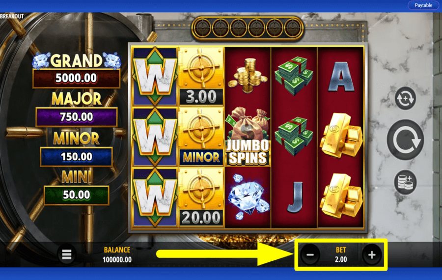 Cash Eruption Big Bank Breakout DÉTERMINEZ VOTRE MISE.