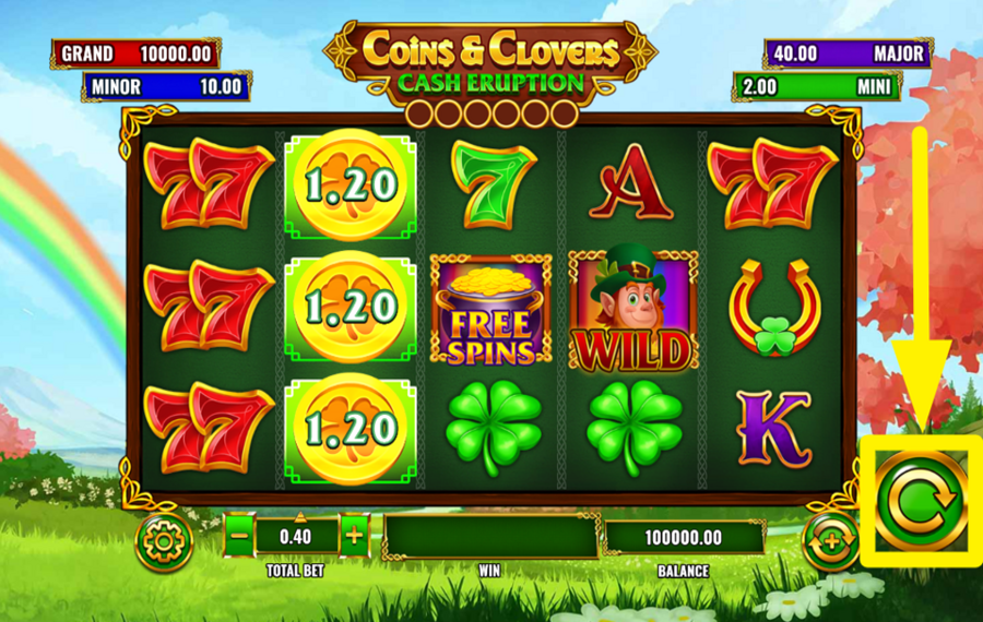Cash Eruption Coins and Clovers TOURNEZ POUR LA VICTOIRE !