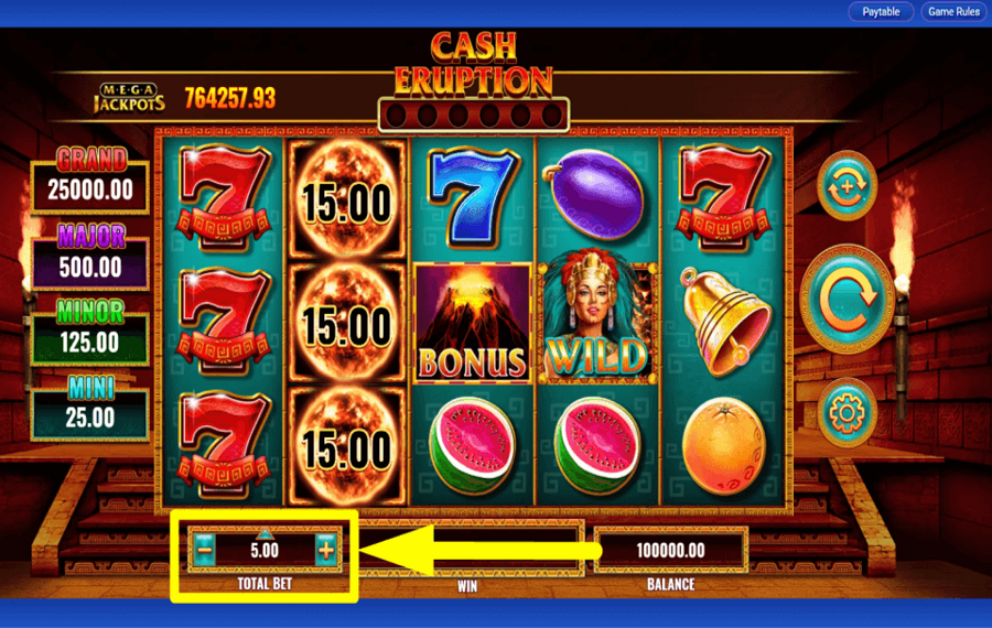 Cash Eruption MegaJackpots DÉCIDEZ L'ENJEU.