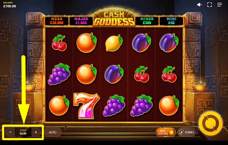 Cash Goddess CHOOSE YOUR WAGER.