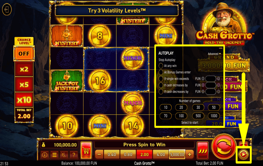 Cash Grotto AUTOPLAY VORBEREITEN.