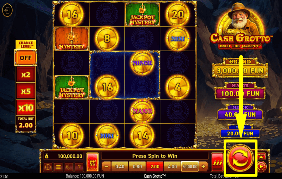 Cash Grotto SPIELE UM PRÄMIEN.
