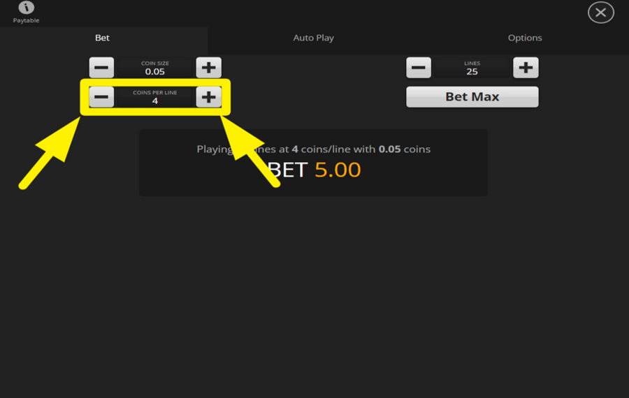 Cash Heist SET COINS PER LINE.
