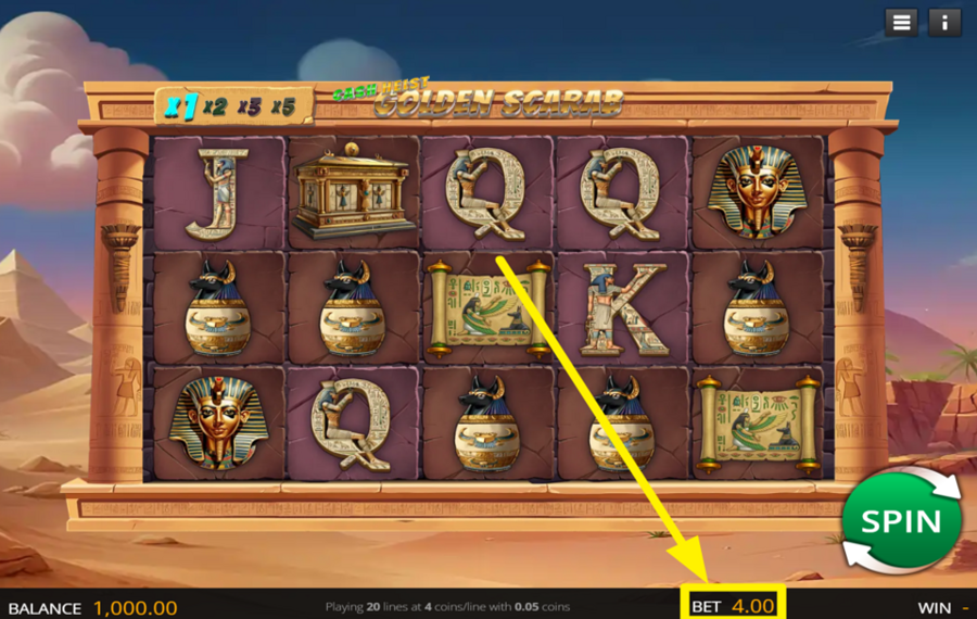 Cash Heist Golden Scarab DÉTERMINEZ VOTRE MISE.