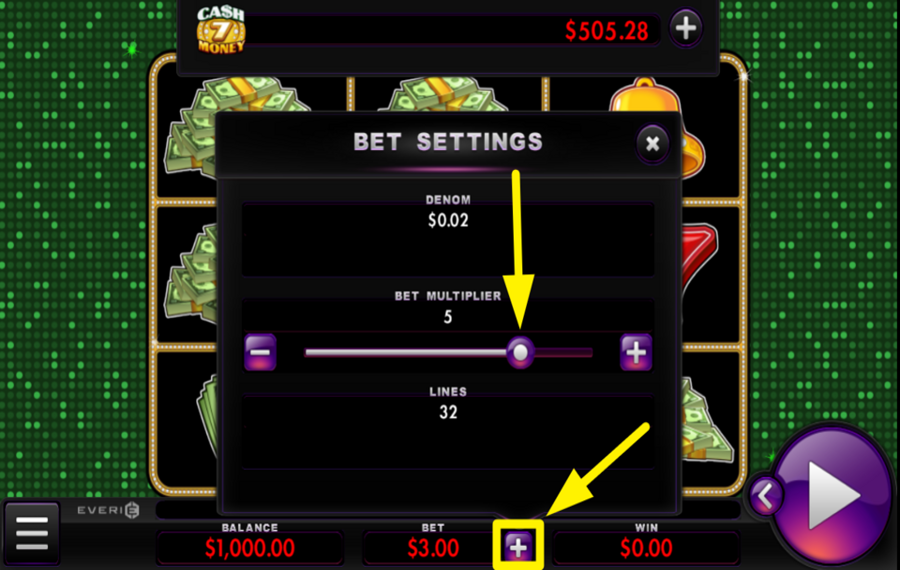 Cash Money PLATZIEREN SIE IHRE WETTE.