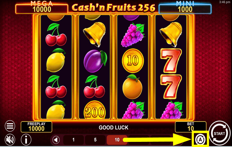 Cash n Fruits 256 PREPARA LA RIPRODUZIONE AUTOMATICA.