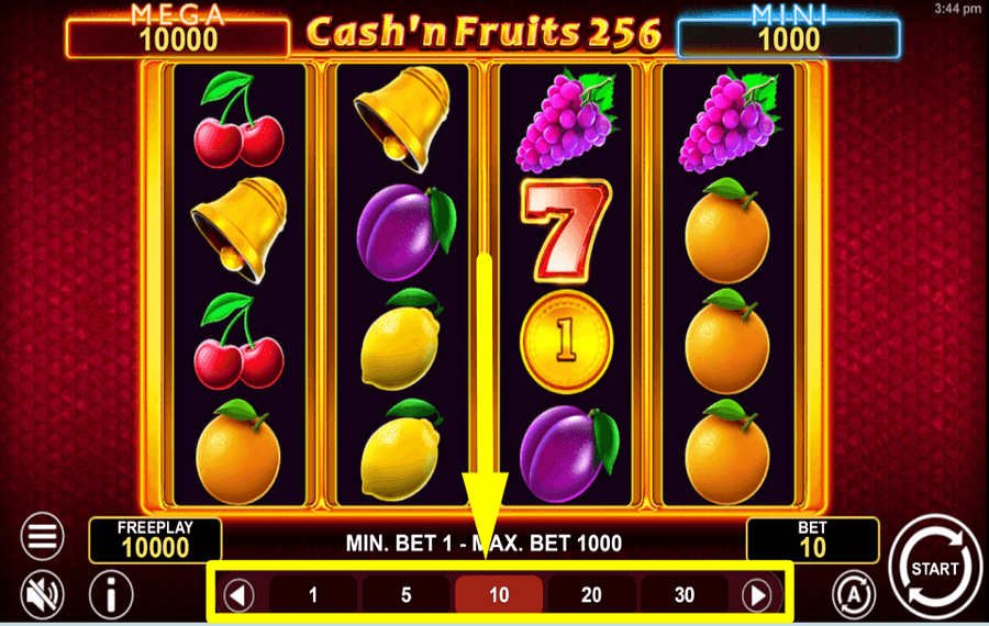 Cash n Fruits 256 PIAZZA LA TUA SCOMMESSA.