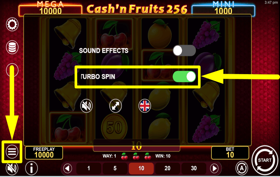 Cash n Fruits 256 ACCELERA IL RITMO.