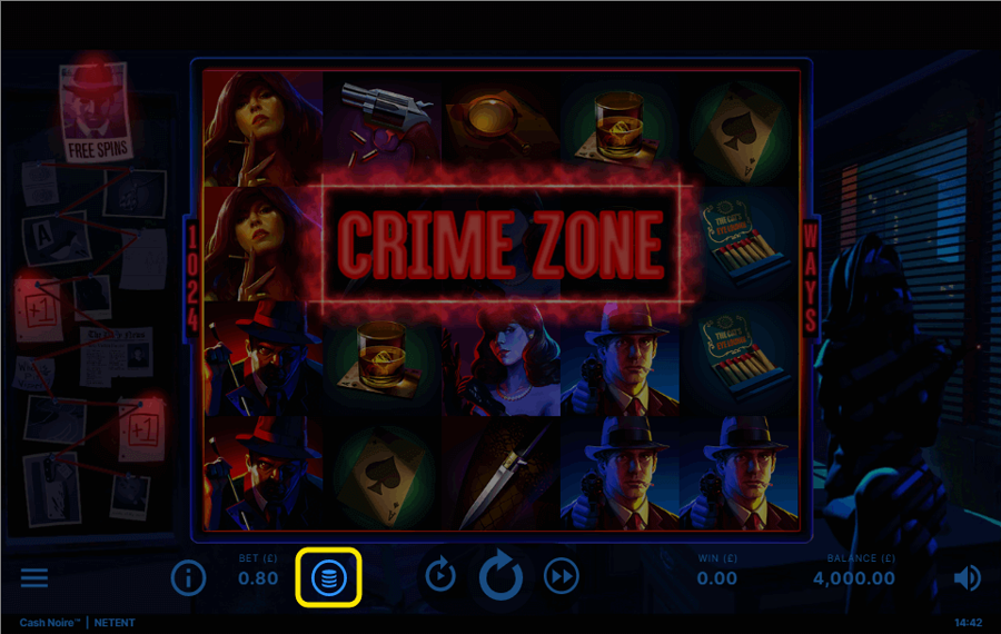 Cash Noire Select the desired bet